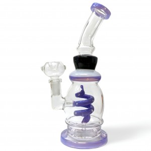 8.5" Perfect Swirl W/ Coil Perc Water Pipe - Assorted [ZD314]